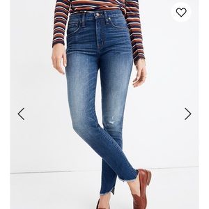 Madewell High-Rise Skinny Jeans Cutout Tulip Hem